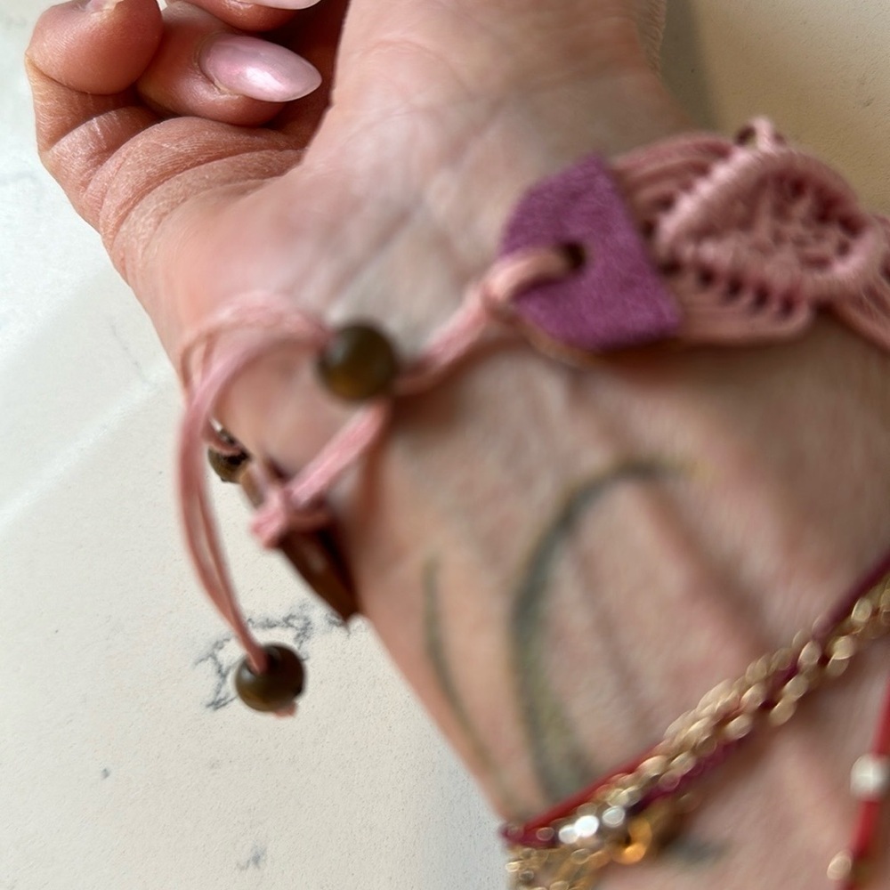 Vibrant Pink and Yellow Statement Bracelet with Coral Design - Picture 3 of 4